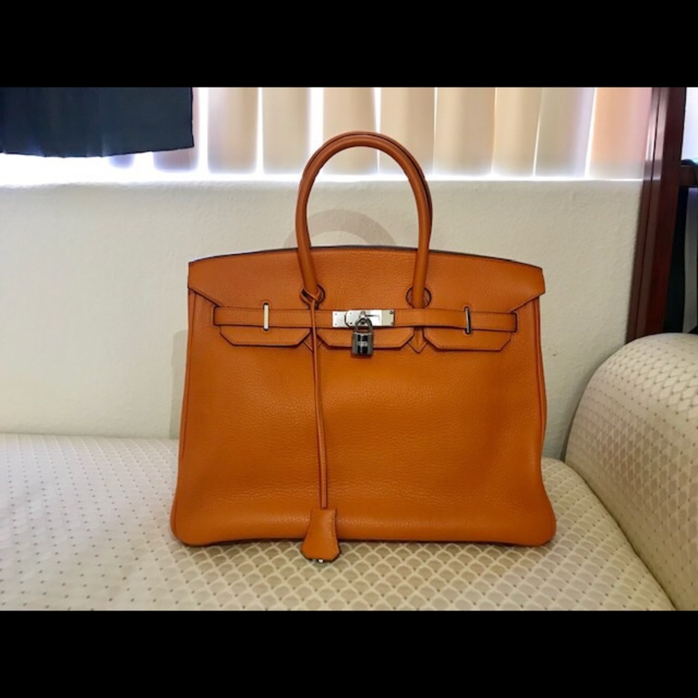 Hermès orange Birkin bag